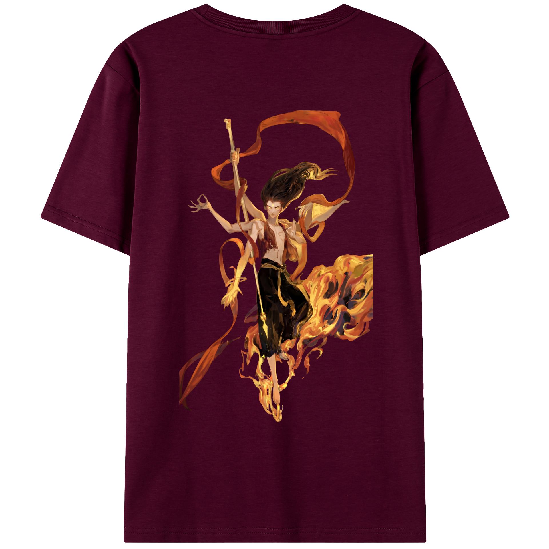 （画像用） Ne Zha 2 ナタ 魔童の大暴れ レディース半袖Tシャツ(バックプリント)